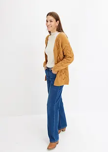 Cardigan aperto con lavorazione a treccia, bonprix