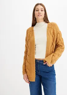 Cardigan aperto con lavorazione a treccia, bonprix