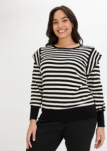 Maglione a righe con volant, bonprix