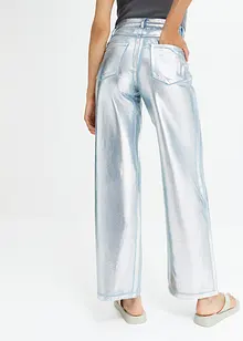 Jeans wide leg con rivestimento lucido, bonprix