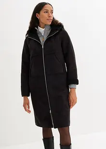 Cappotto corto in similpelle con fodera effetto peluche, bonprix