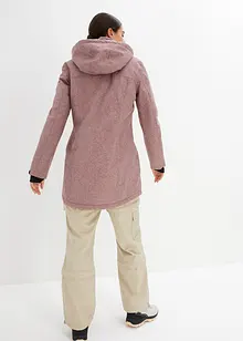 Giacca lunga tecnica impermeabile con pile teddy, bonprix