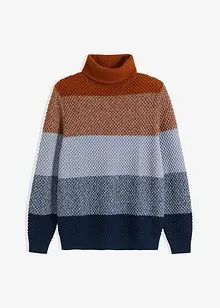 Maglione a collo alto in color block con cotone, bonprix