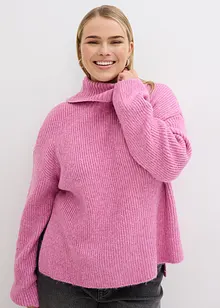 Maglione a collo alto con spacchi laterali, bonprix