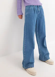 Jeans wide leg, a vita media, bonprix