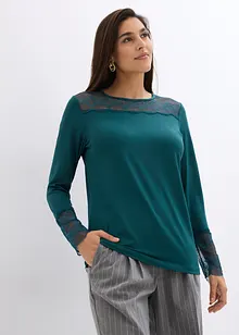 Maglia a maniche lunghe con pizzo, bonprix