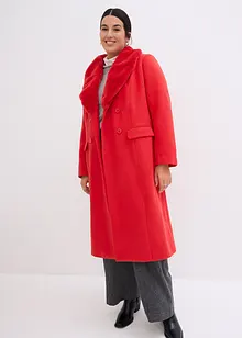 Cappotto con collo in pelliccia sintetica staccabile, bonprix