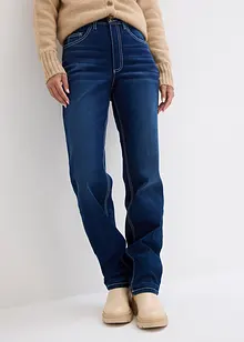 Jeans termici straight, a vita alta, bonprix