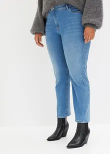 Jeans straight con strass, bonprix