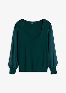 Maglione con maniche in chiffon, bonprix