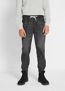 Jeans con elastico in vita in puro cotone, regular fit (pacco da 2), bonprix