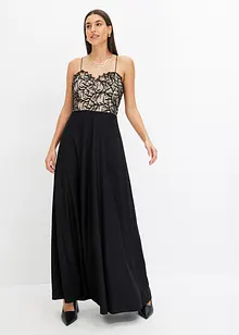 Abito midi con pizzo e spalline sottili, bonprix