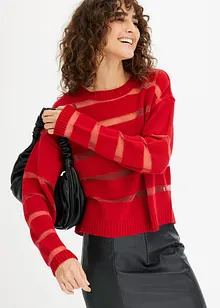 Maglione con inserti in mesh, bonprix