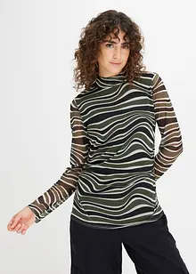 Maglia in mesh con collo dritto, bonprix