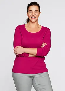 Maglia a maniche lunghe con scollo rotondo in puro cotone biologico, bonprix