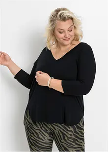 Maglia con maniche a 3/4 in misto viscosa elastan, bonprix