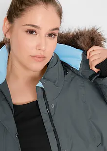 Giacca lunga tecnica outdoor con cappuccio impermeabile, bonprix