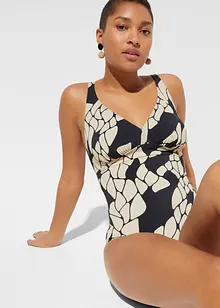 Costume intero con scollatura a V e effetto modellante leggero, bonprix