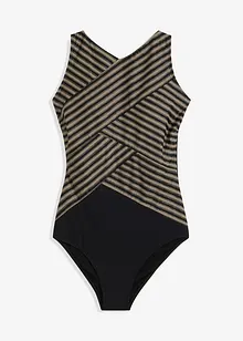 Costume intero con motivo incrociato ed effetto modellante medio, bonprix