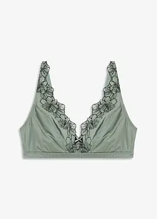 Bralette a triangolo senza ferretto con effetto lucido, bonprix