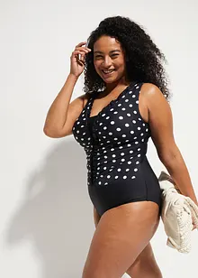 Costume intero con arricciatura ed effetto modellante medio, bonprix