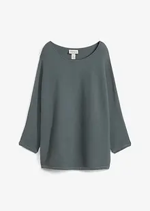 Maglione oversize a costine in misto viscosa, bonprix