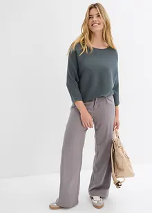 Maglione oversize a costine in misto viscosa, bonprix