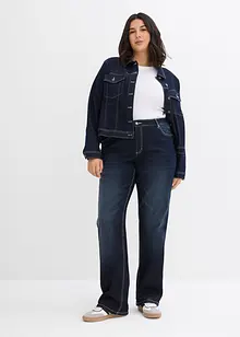 Jeans straight con cinta comoda, vita media, bonprix