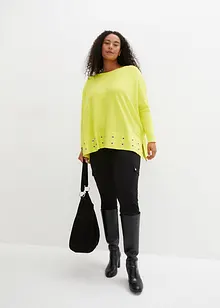 Maglione poncho con occhielli, bonprix