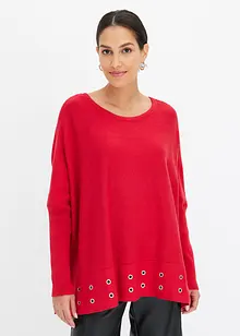 Maglione poncho con occhielli, bonprix