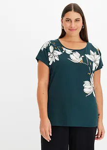 T-shirt in cotone biologico con stampa a fiori, bonprix