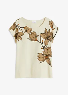 T-shirt in cotone biologico con stampa a fiori, bonprix