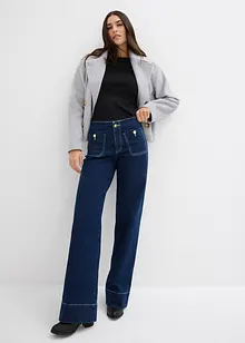 Jeans wide leg elasticizzati a vita media, bonprix