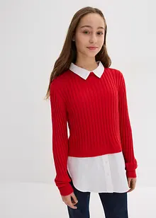 Maglione con inserto di camicia, bonprix