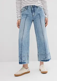 Jeans cropped wide leg, a vita media, bonprix