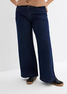 Jeans wide leg, a vita media, bonprix