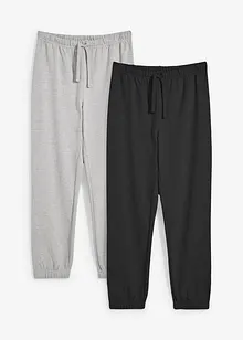 Pantaloni in felpa in puro cotone biologico (pacco da 2), bonprix