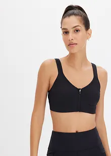 Reggiseno sportivo con chiusura anteriore e sostegno leggero, bonprix