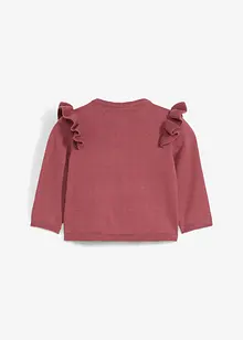 Cardigan in filato fine con volant, bonprix