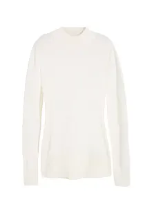 Maglione basic in maglia fine con collo dritto e cotone riciclato, bonprix