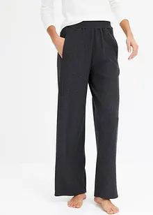 Pantaloni loungewear ampi a coste con tasche, bonprix