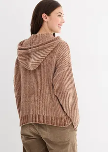 Felpa oversize con cappuccio in ciniglia, bonprix