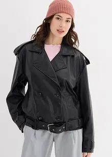 Trench corto in similpelle, bonprix