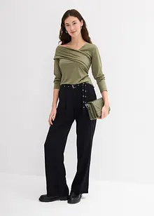 Maglia a maniche lunghe con arricciatura, bonprix