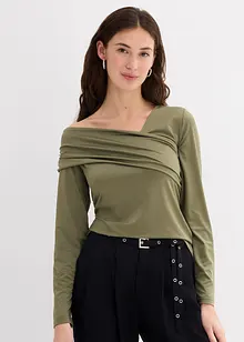 Maglia a maniche lunghe con arricciatura, bonprix