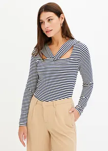 Maglia a maniche lunghe con particolare alla scollatura, bonprix