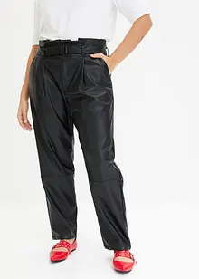 Pantaloni in similpelle con cntura, bonprix