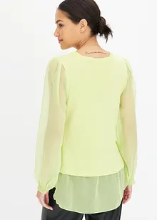 Maglione con maniche in chiffon, bonprix