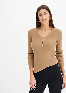 Maglione a coste con viscosa, bonprix