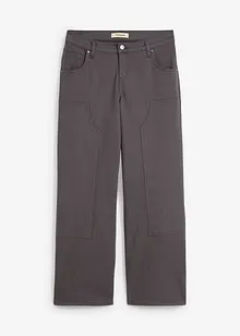 Pantaloni in twill di misto cotone elasticizzato, bonprix